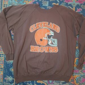 Vintage Trench Cleveland Browns Crewneck Sweatshirt